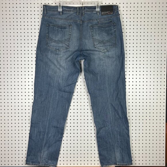 Sean John 90s Baggy Jeans 40x34 Embroidered Stitched Blue Denim Hip Hop Skater - Picture 1 of 7